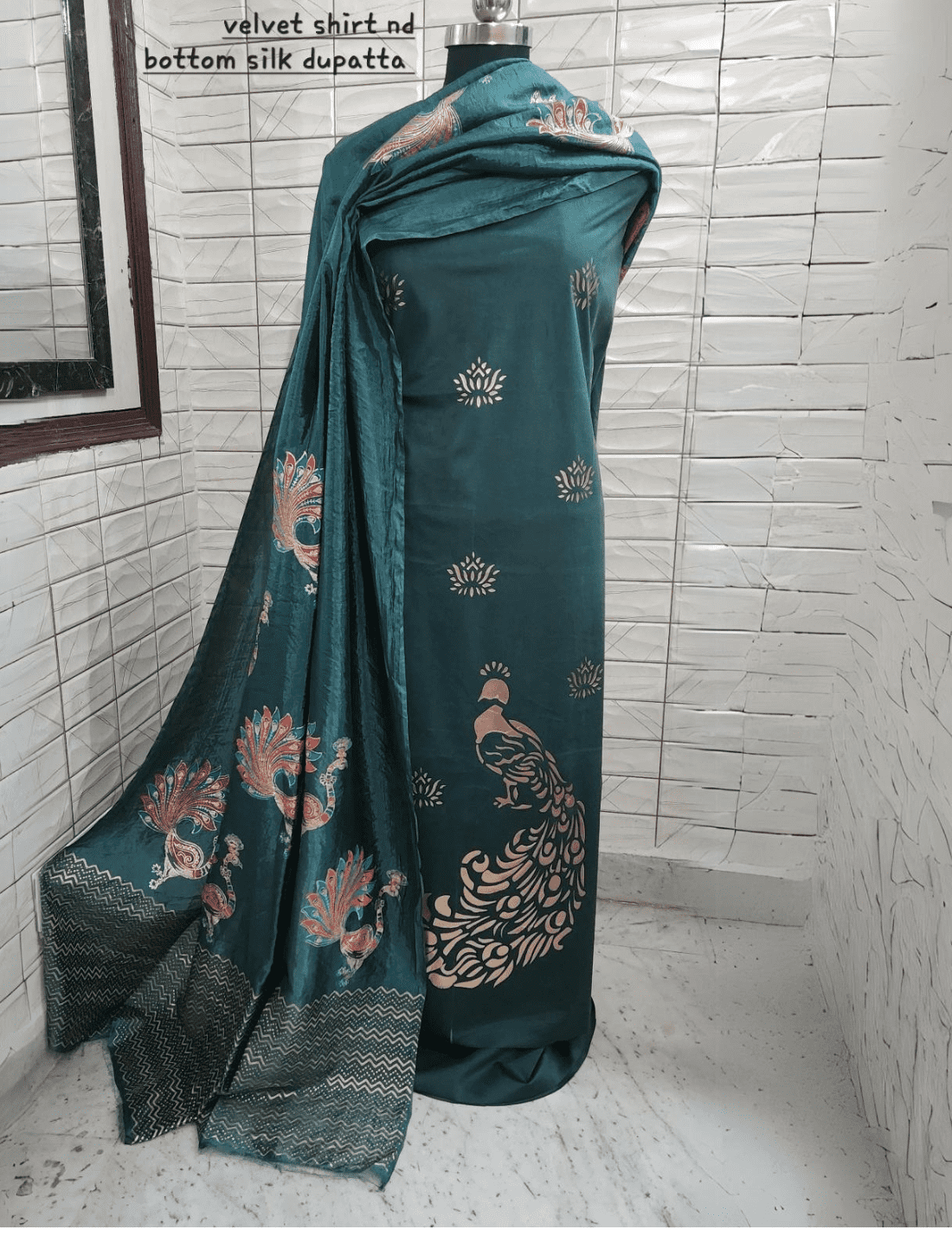 Elegant Foil Printed Cotton Suit