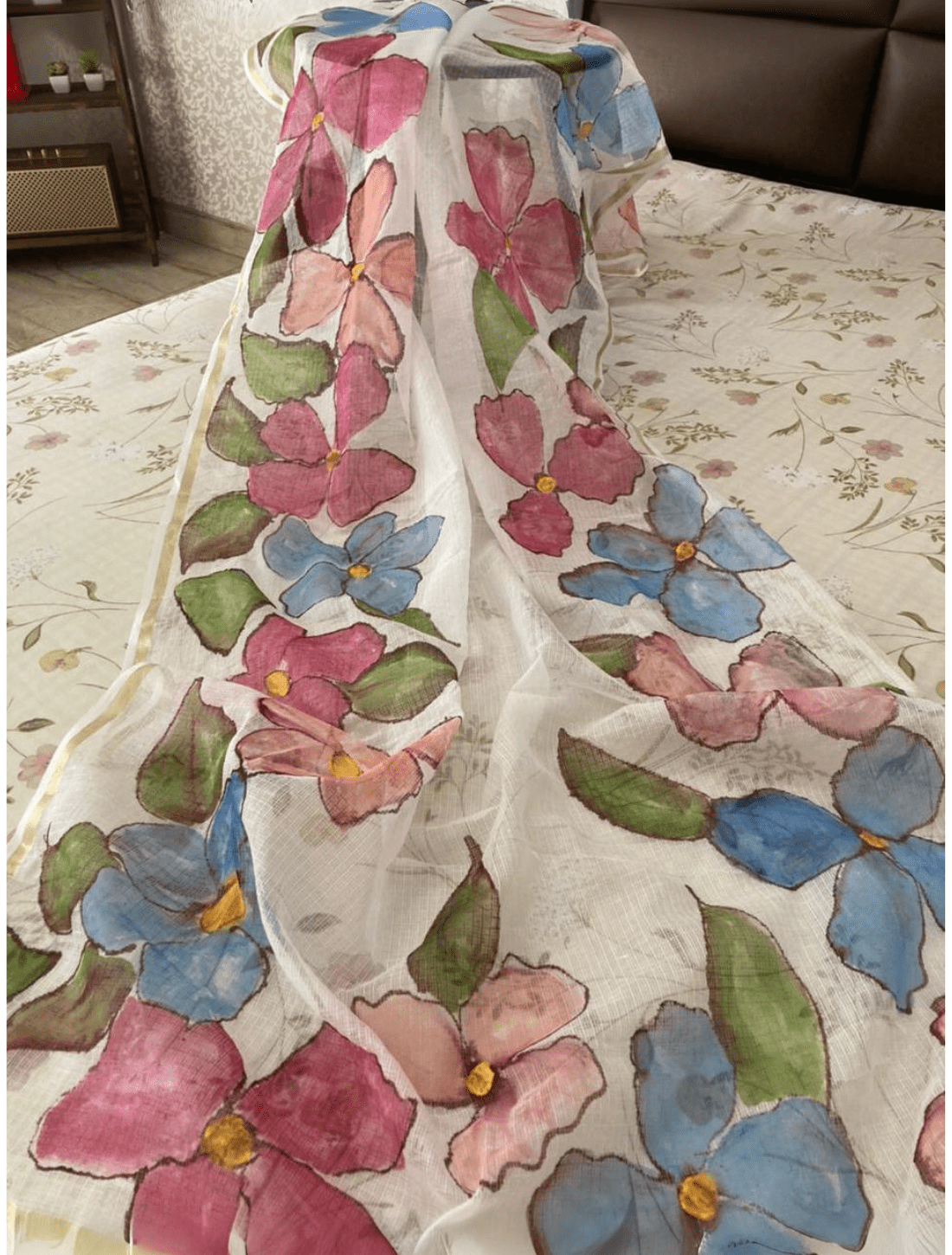 Artistic Hand Painted Cotton Dupattas