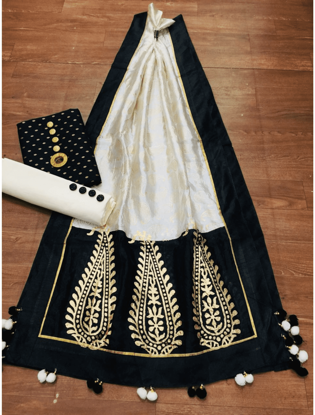 Artistic Block Printed Silk Dupatta