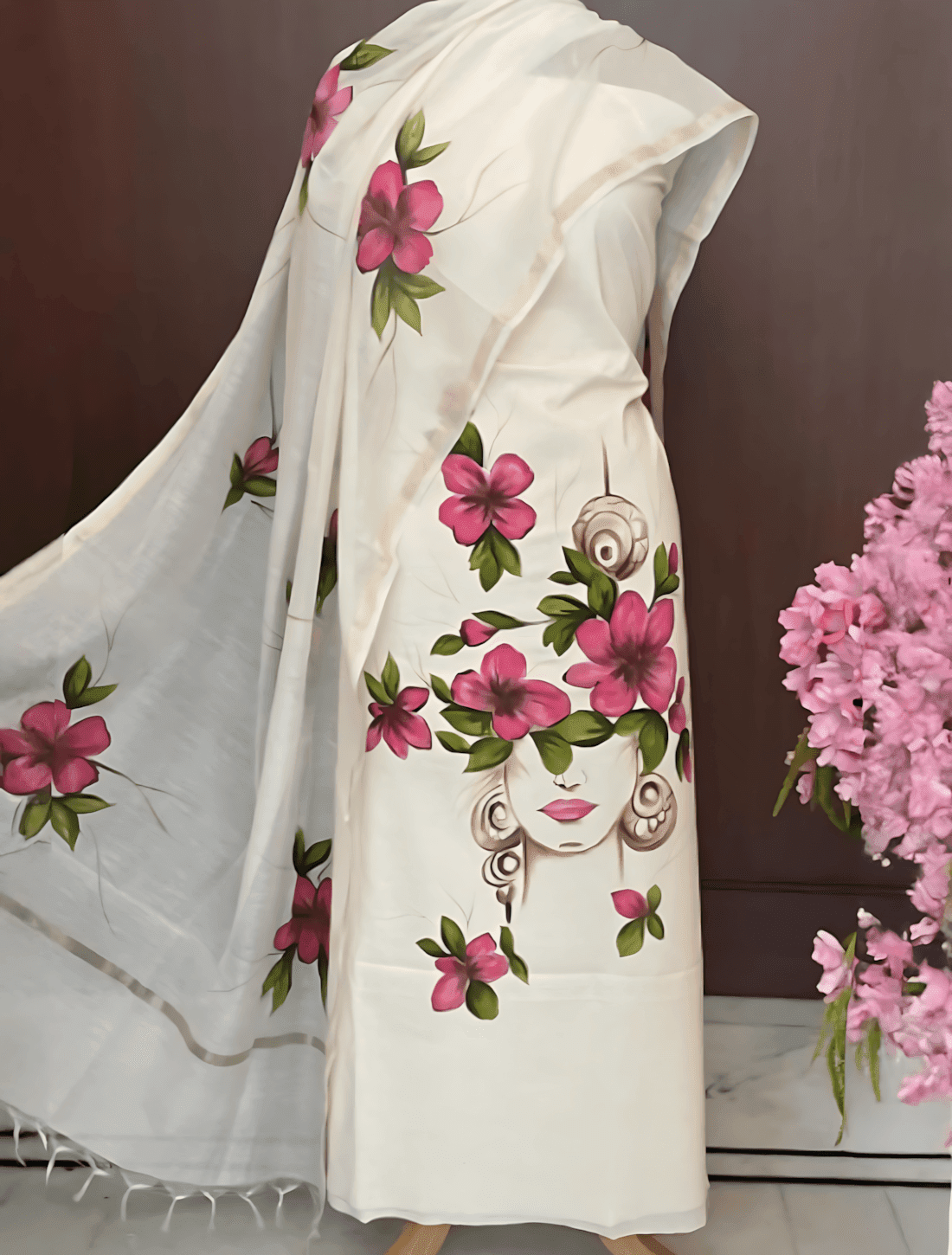 Elegant HandPainted Suits with dupatta