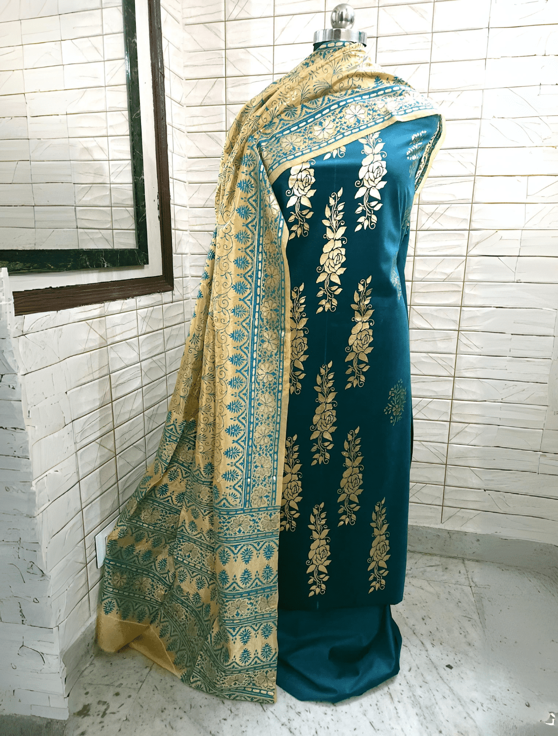 Festive Cotton Silk Kurta and Bottom with Elegant Silk Dupatta