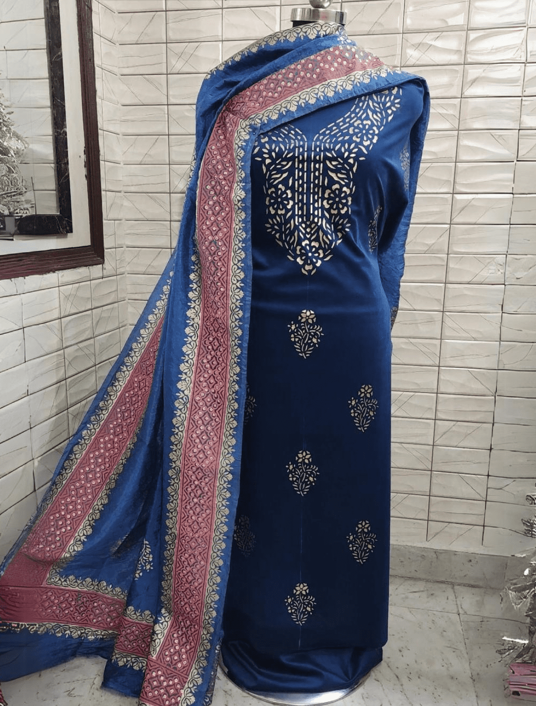 Customizable Velvet Kurta with Soft Silk Bottom and Dupatta