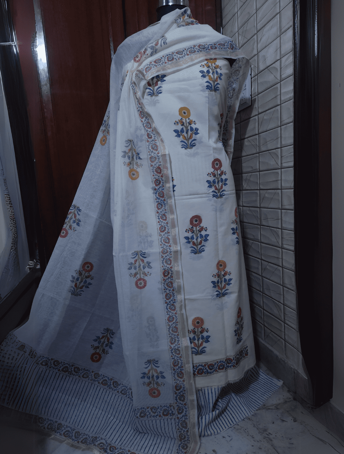 Customizable Chanderi Kurta with Soft Cotton Bottom and Chanderi Dupatta