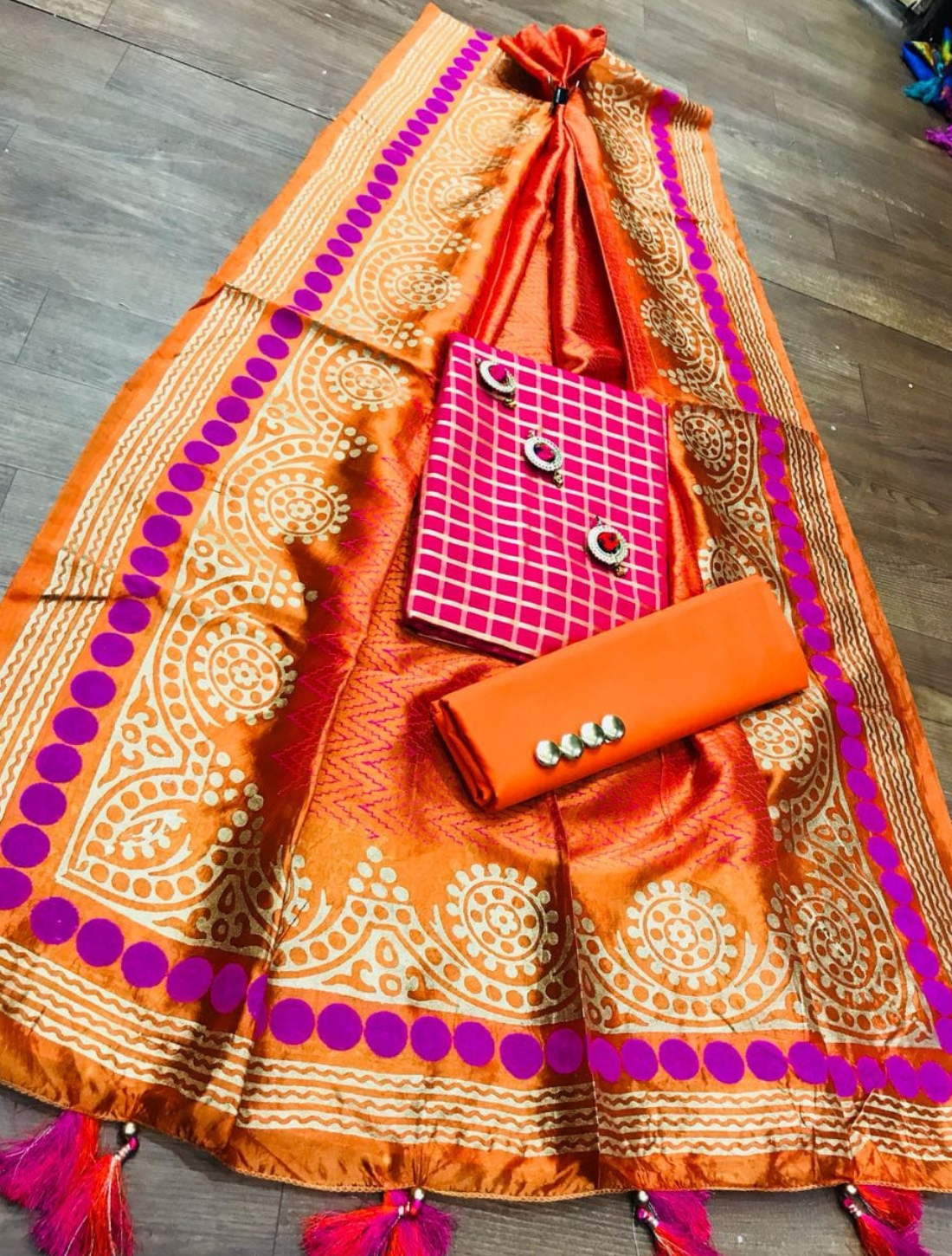 Rich Block Printed Silk Dupatta with Unique Patterns