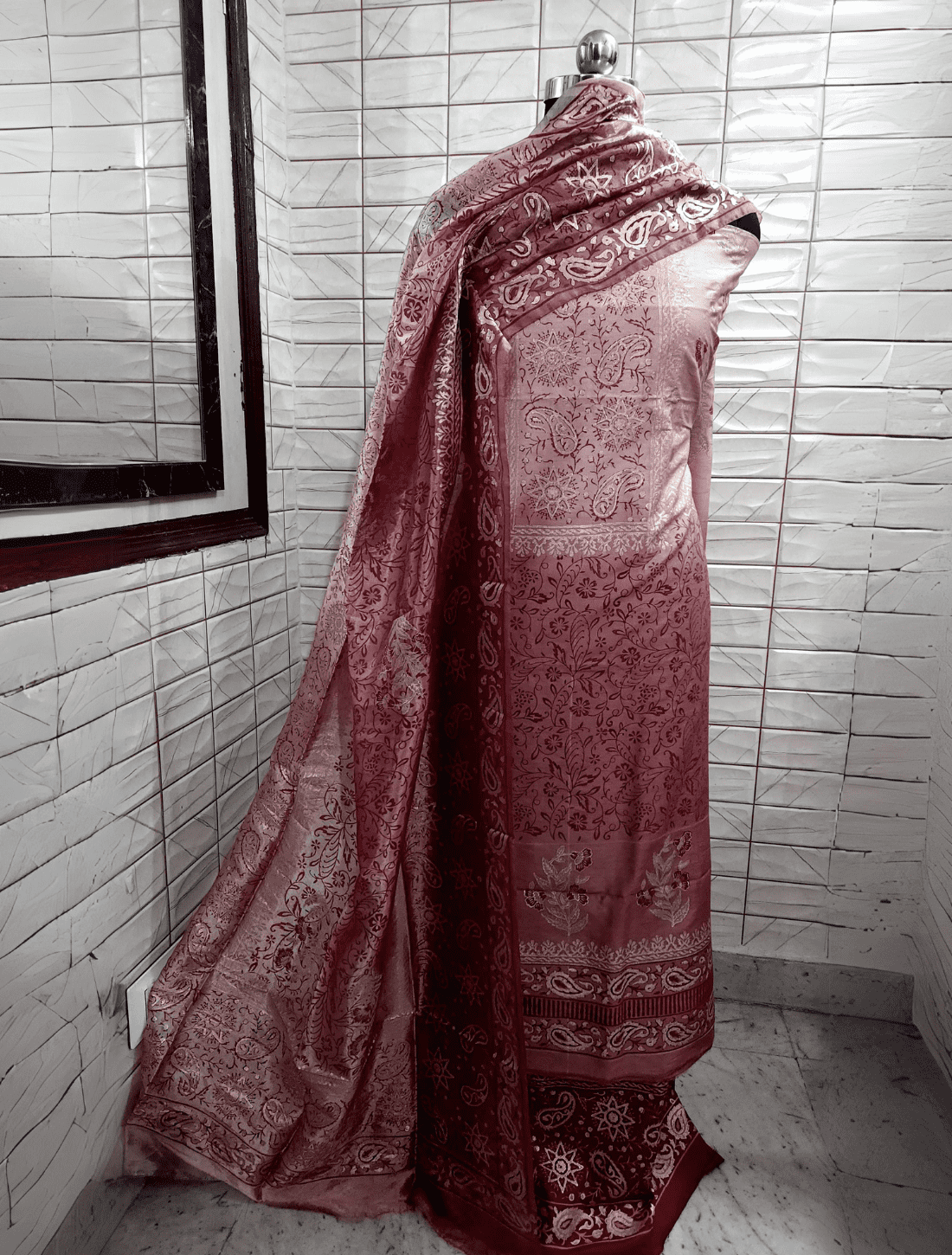 Designer Cotton Silk Kurta with Complementary Silk Dupatta