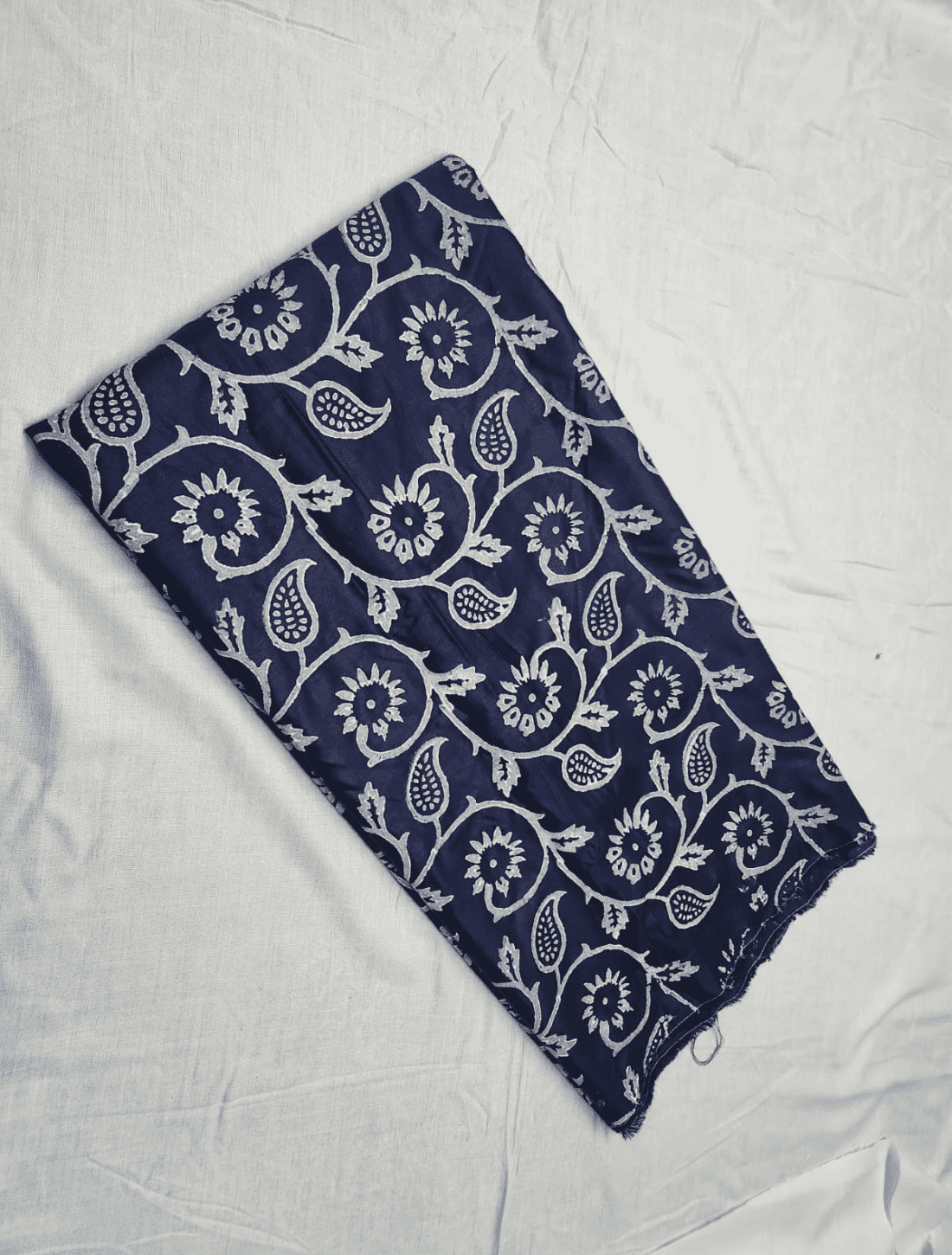 Chic Hand Block Printed Cotton and Silk Dress Material