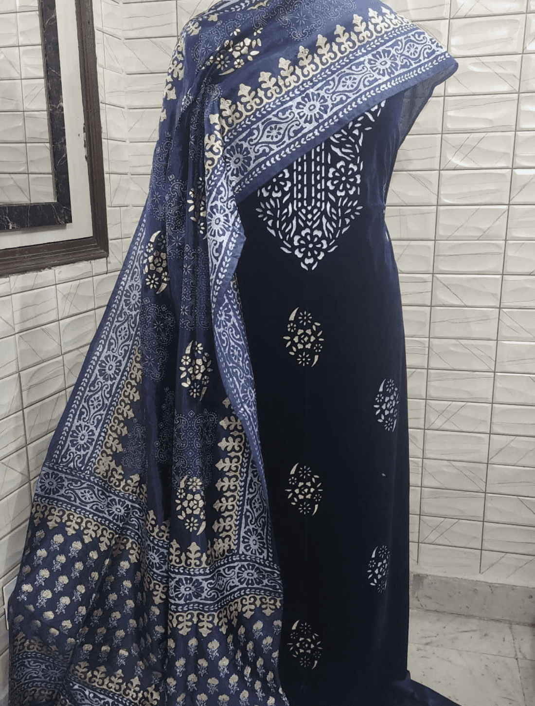 Festive Velvet Kurta with Silk Bottom and Elegant Dupatta