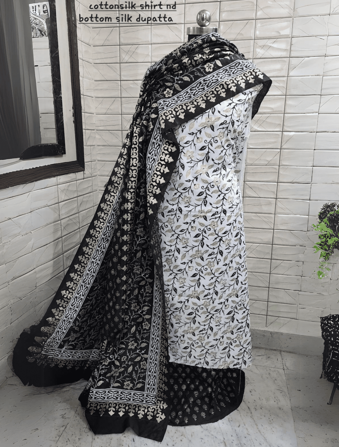 Cotton Silk Kurta and Bottom with Premium Silk Dupatta